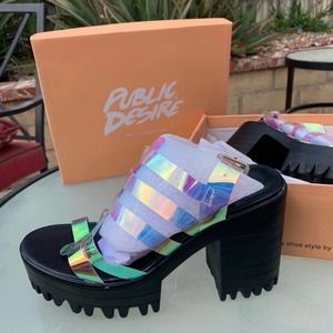 Public Desire Iridescent Sandals